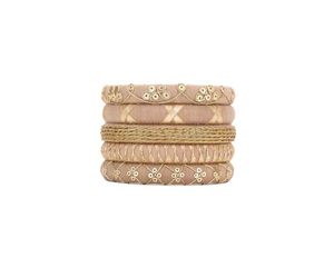 Boho Chic Embroidered Bangle Set