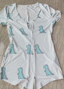 Cute Comfy Dino Night Romper