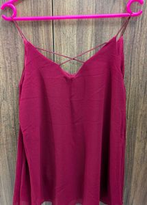 Maroon Sleeveless Top