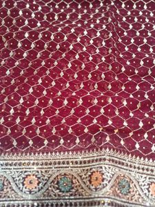 Maroon Embellished Saree