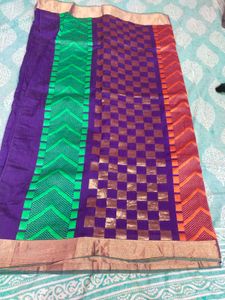 Purple saree without blouse
