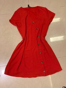 Red Button Down Dress