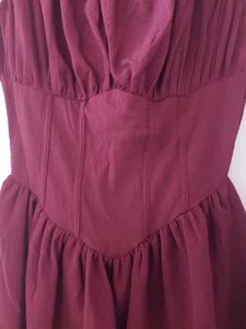 Square Neck Waist Cinching Mini Dress
