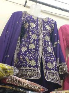 Purple Embellished Ethnic Top