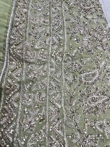 Pastel Green Zardozi &amp; Stonework Designer Suit