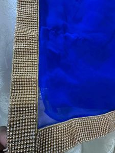 Royal Blue Saree with stiched heavy blouse