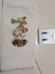 Beautiful Studs And Saree Pings Combo