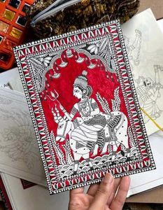 Indian Folk Art - Red And Black Theme