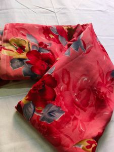 Red Floral Saree