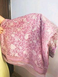 Readymade Net Embroidered Saree