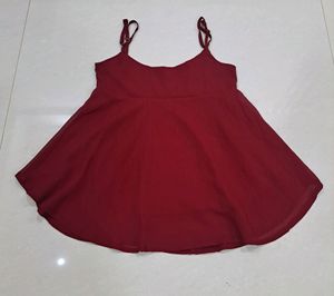 Maroon Peplum Top