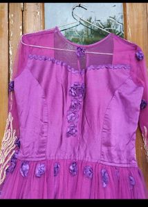 Elegant Purple Embroidered Gown💥