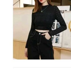 Black Lace Crop Top