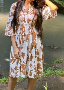 White And Brown Dress