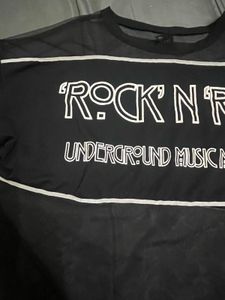 Sheer Black Graphic Crop Top