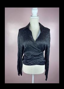 Zara Satin Tie Front Blouse
