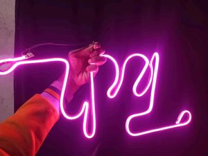 Pink Neon Word Sign 'tech'