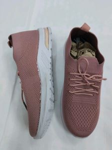 Stylish pink women Knit Sneakers (BF)