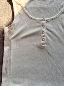 Ribbed Tank Top with Buttons