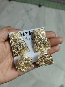 Gold Jhumka Earrings