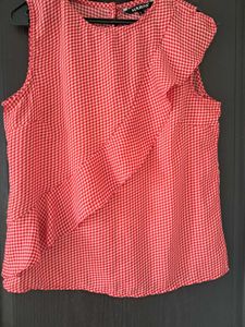 Red Checked Top By Harpa