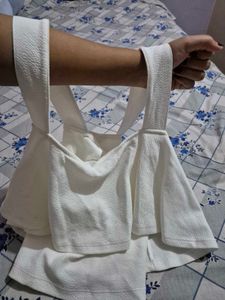 White Ruffle Crop Top