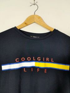 Shein Navy Blue  Croped T-Shirts(Women&#39;s)