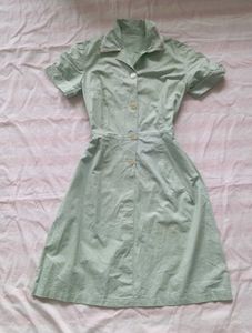 Vintage Green Button-Down Dress