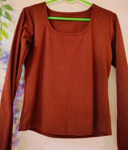 brown Long Sleeve Top