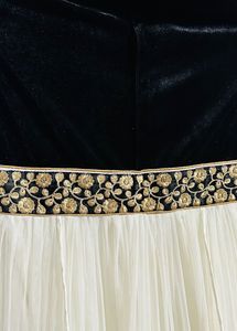 B/W Net Long Frock