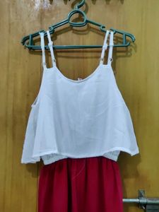 Floral cute red and white jumpsuit ♥️