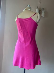 Pink Embroidered Slip Dress