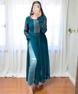 blue long kurti