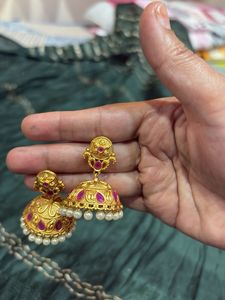 Gold Jhumka Earrings