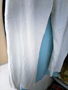 Light Blue Striped Kurta Pant Set