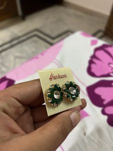 Green Stud Earrings