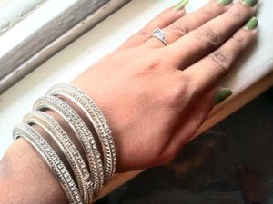 White Full Stone Bangles Giving Diu To Size Issue