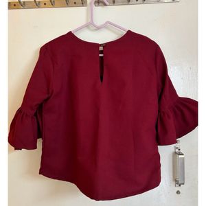 Red Top With Bell Sleves