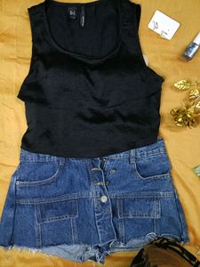 Black Satin Top