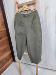 Olive Green Baggi Jean Waist-34 Length 36 Inch