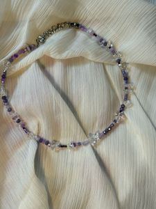 Amethyst &amp; Crystal Beaded Necklace
