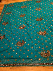 heavy work saree
