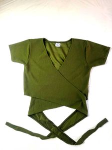 Olive Green Wrap Top