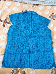Blue Ethnic Jacket with Zip