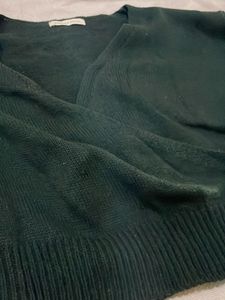 Green Cropped Cardigan