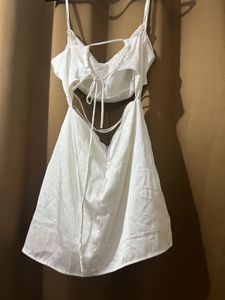 White Cutout Mini Dress