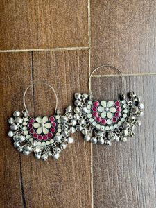 Oxidised Jaipur Silver Earrings