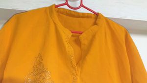 Yellow Embellished Kurta