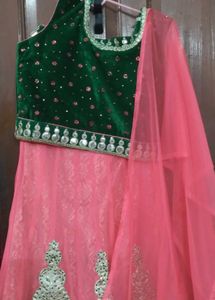 Green &amp; Pink Lehenga Choli