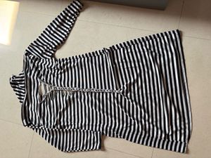 Striped Black &amp; White Shrug